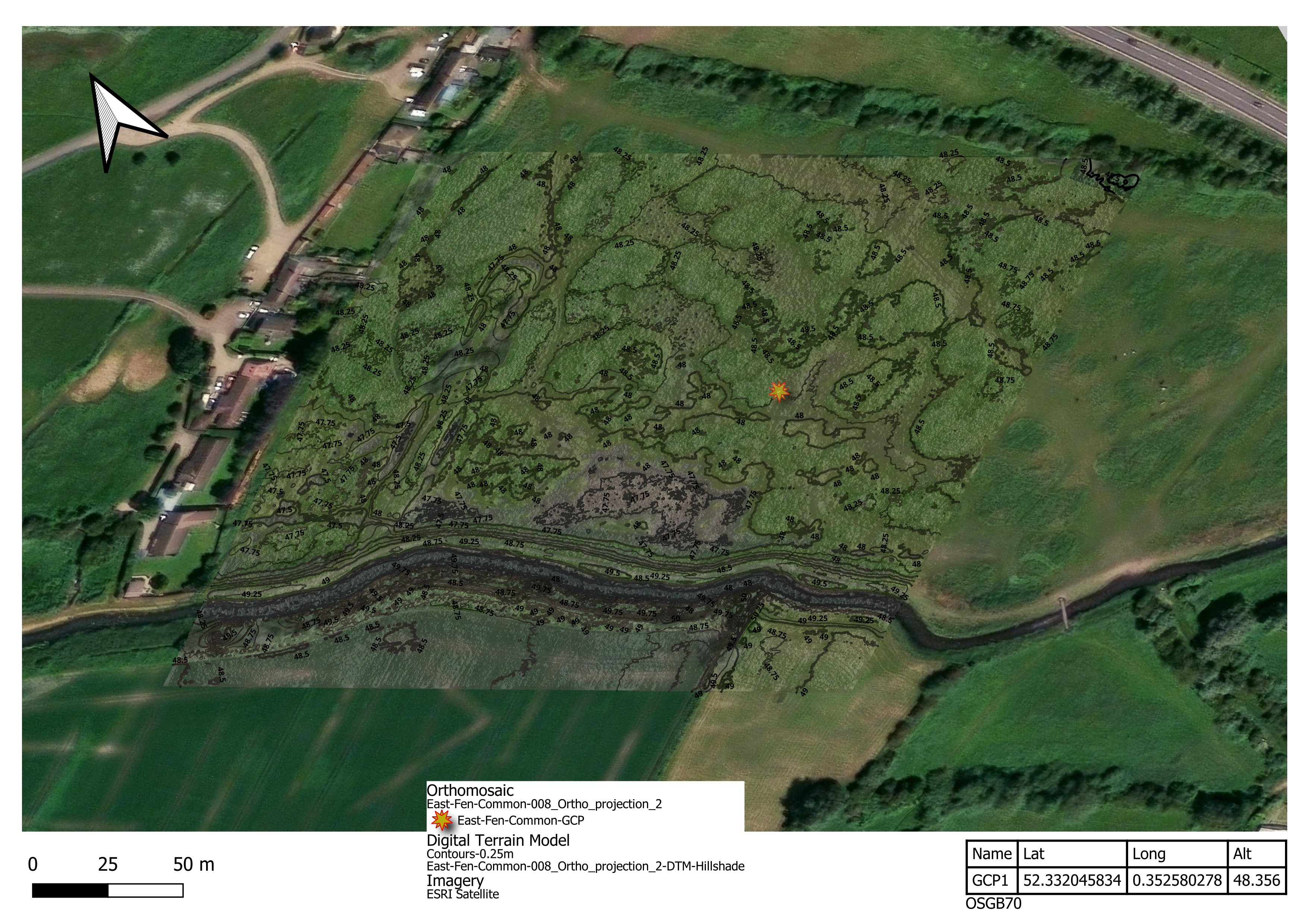 East Fen Common contour map